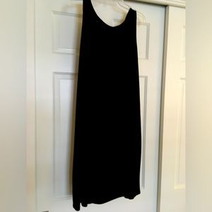 Eileen Fisher draped back, black knit dress